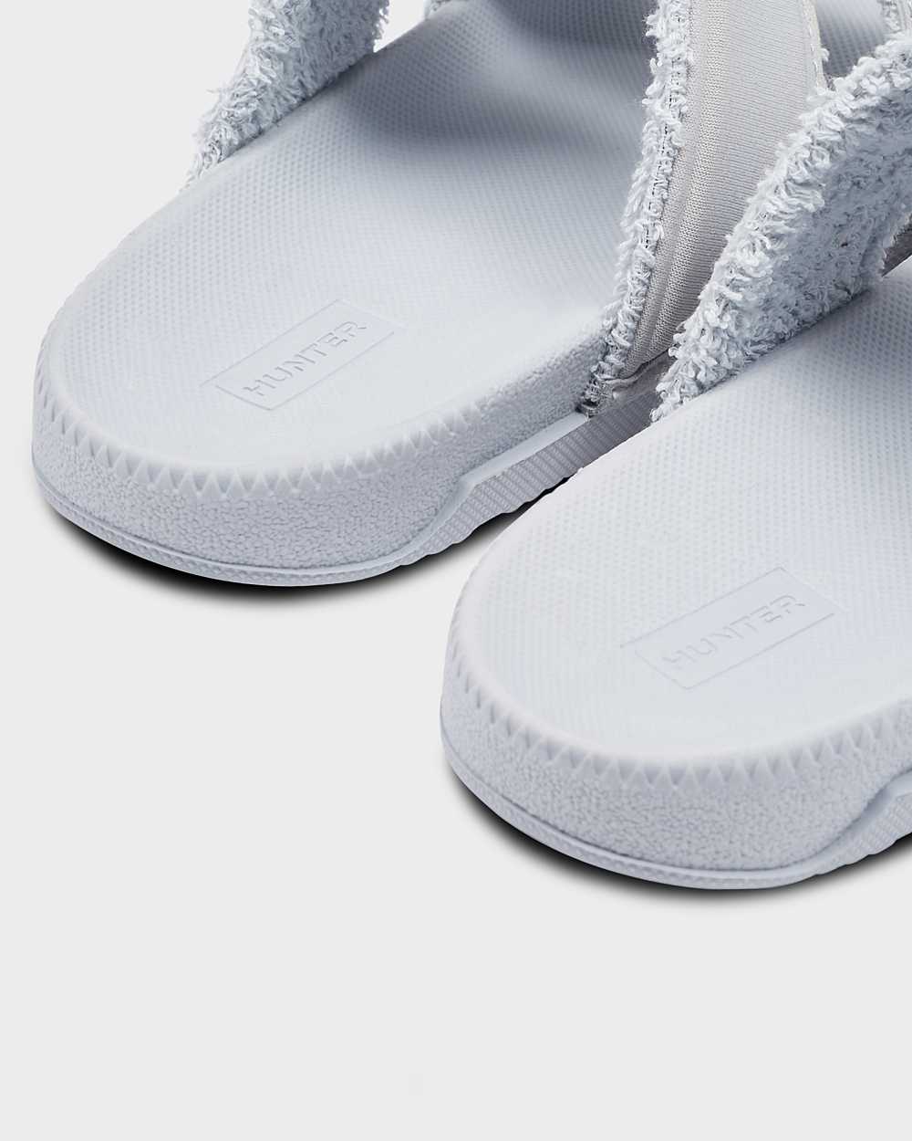 Hunter Original Double Strap Women's Slides NZ-60489L Grey/Blue